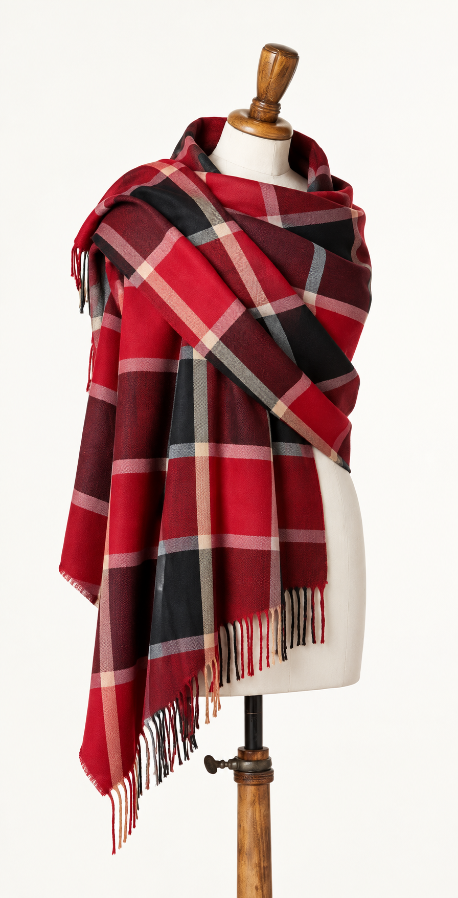 Fular oversized carouri rosu