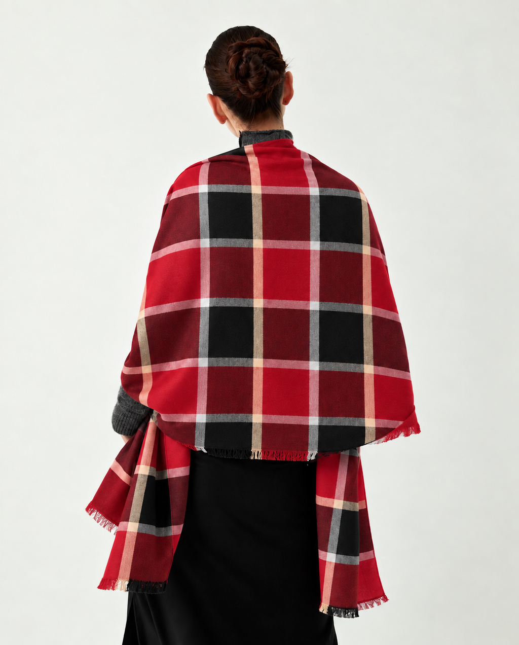 Fular oversized carouri rosu