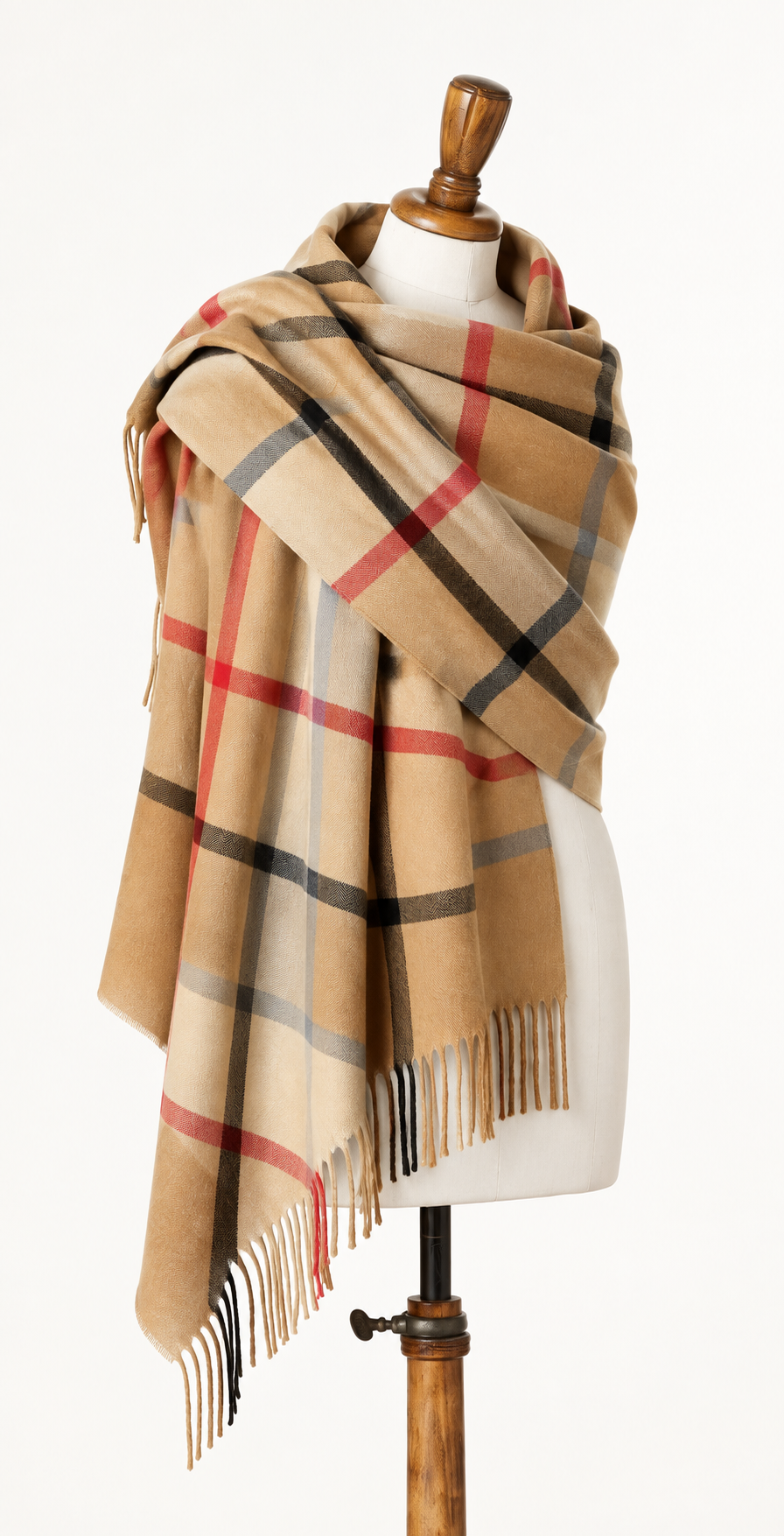Fular oversized carouri crem