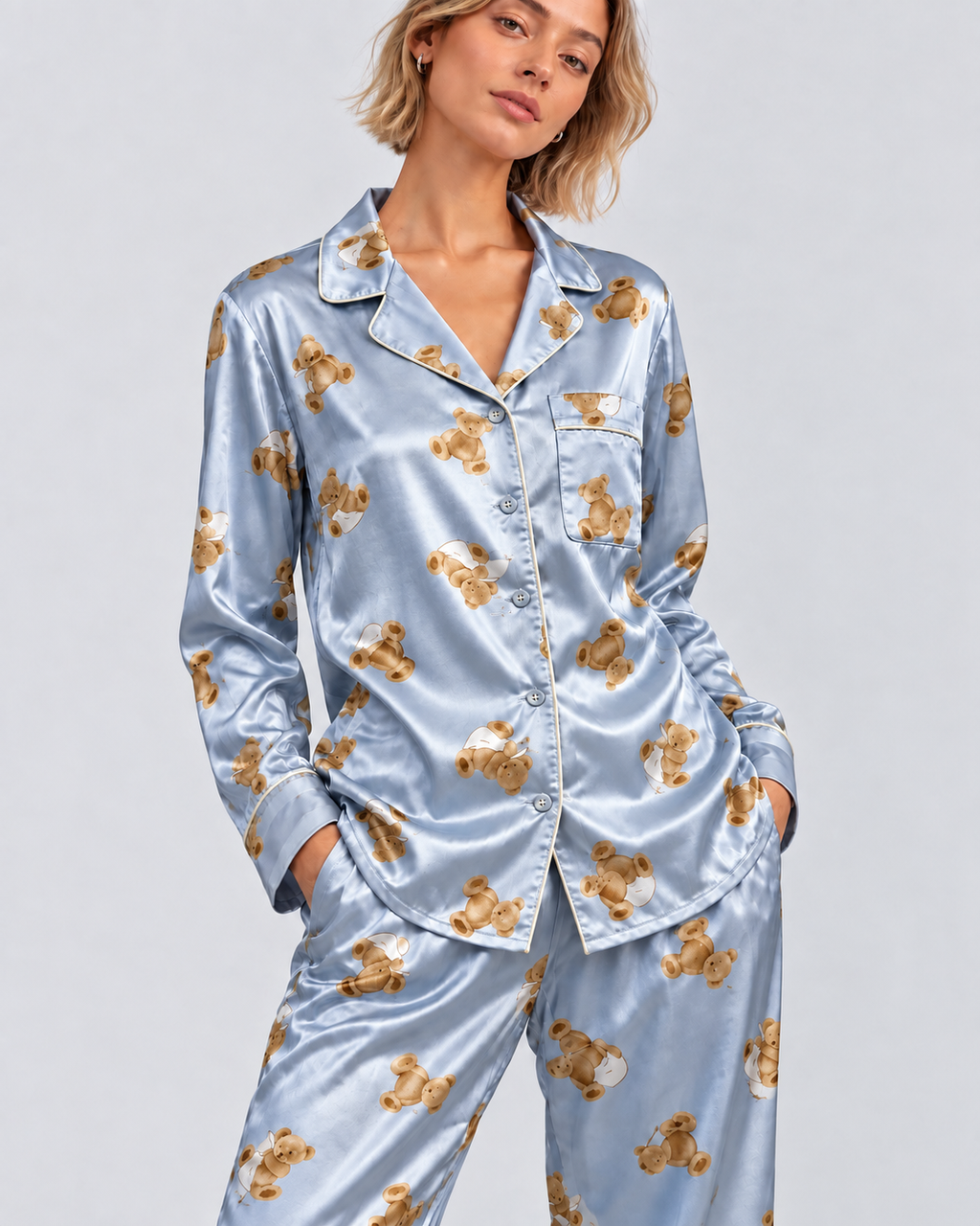 Pijama ursuleti bleu