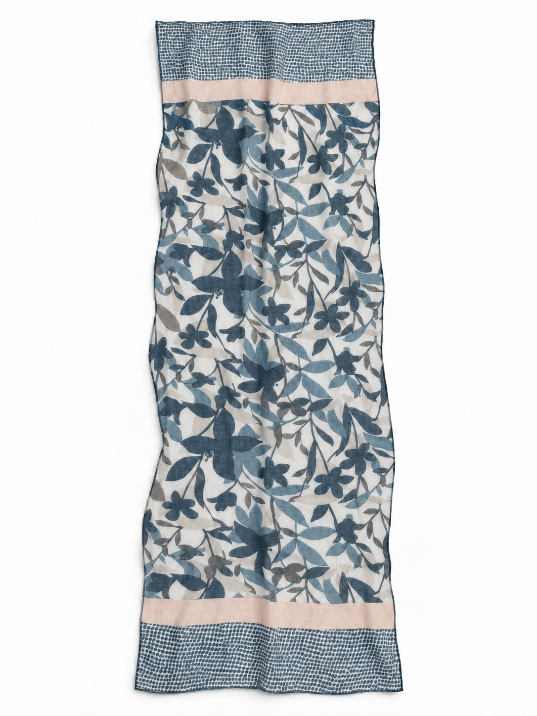 Esarfa model floral albastra