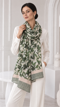 Esarfa model floral verde