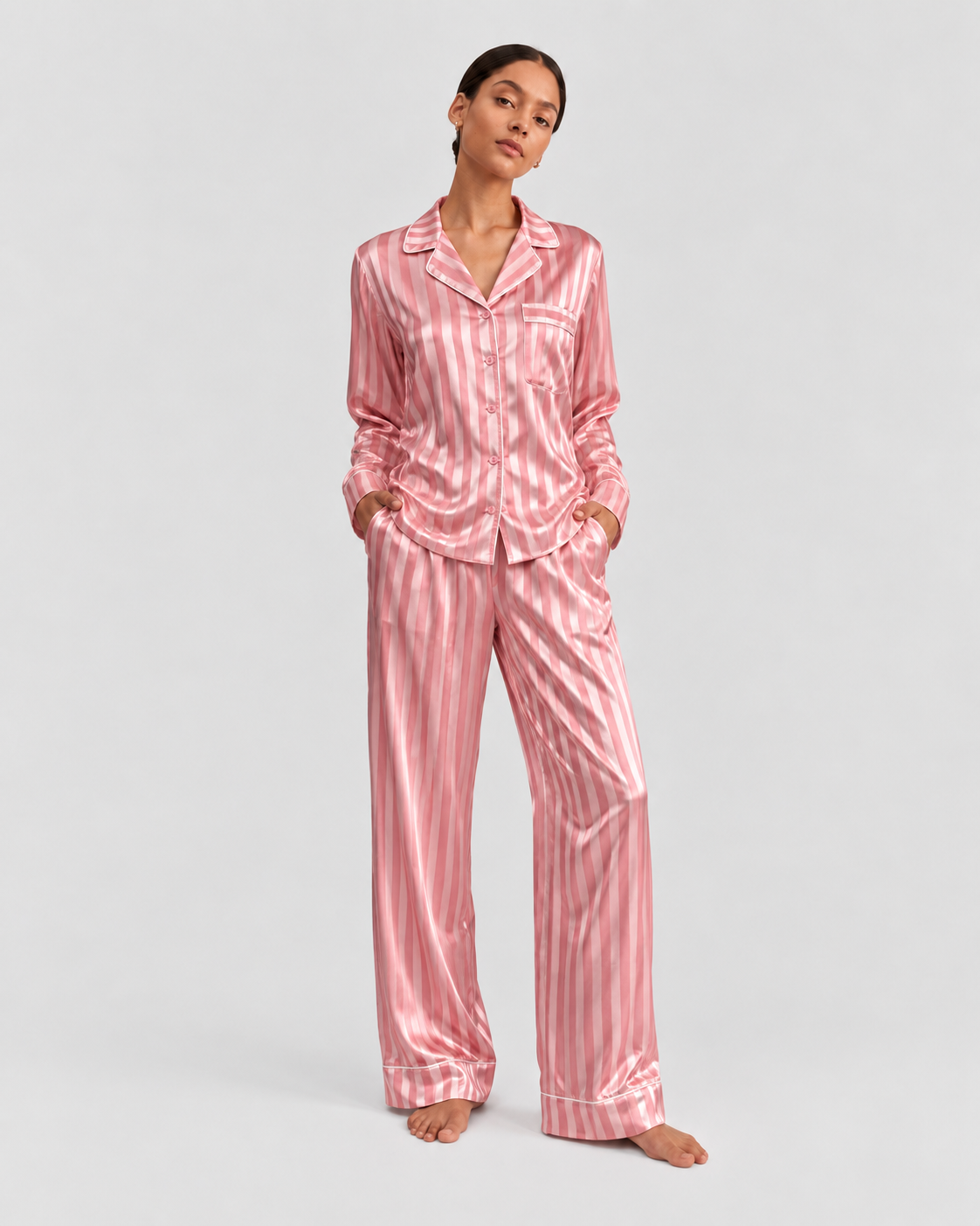 Pijama dungi roz