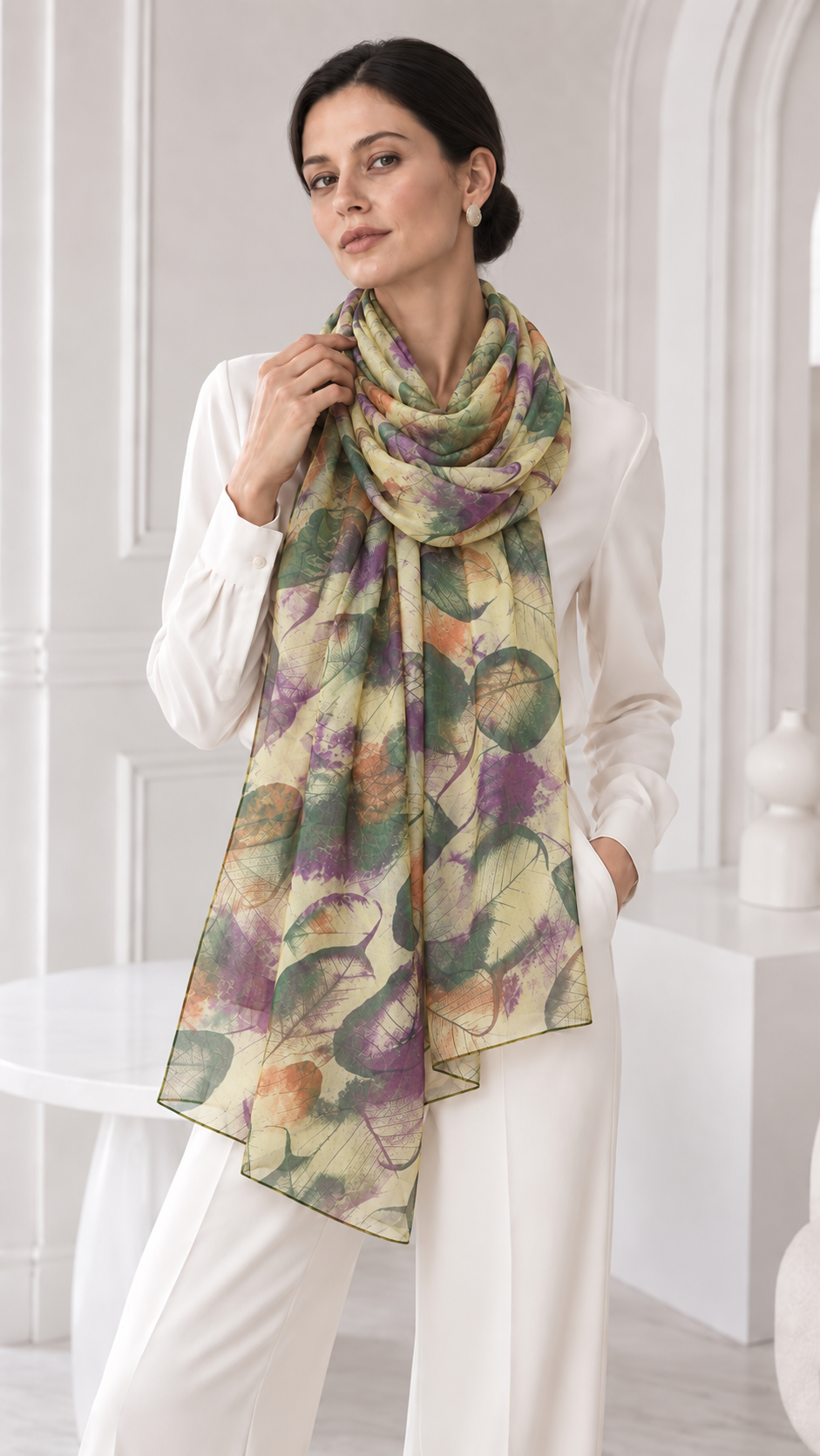 Esarfa model toamna verde violet